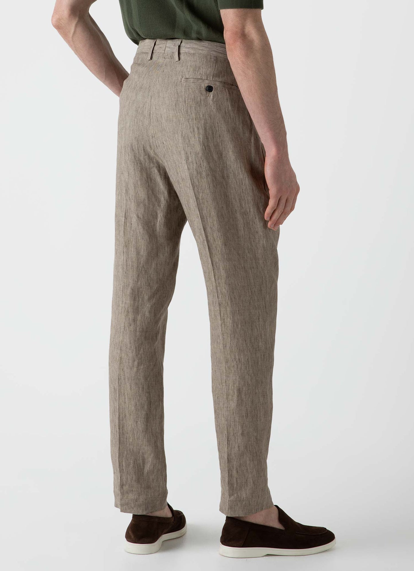 Mens Tailored Relaxed Fit Trouser In Dark Stone