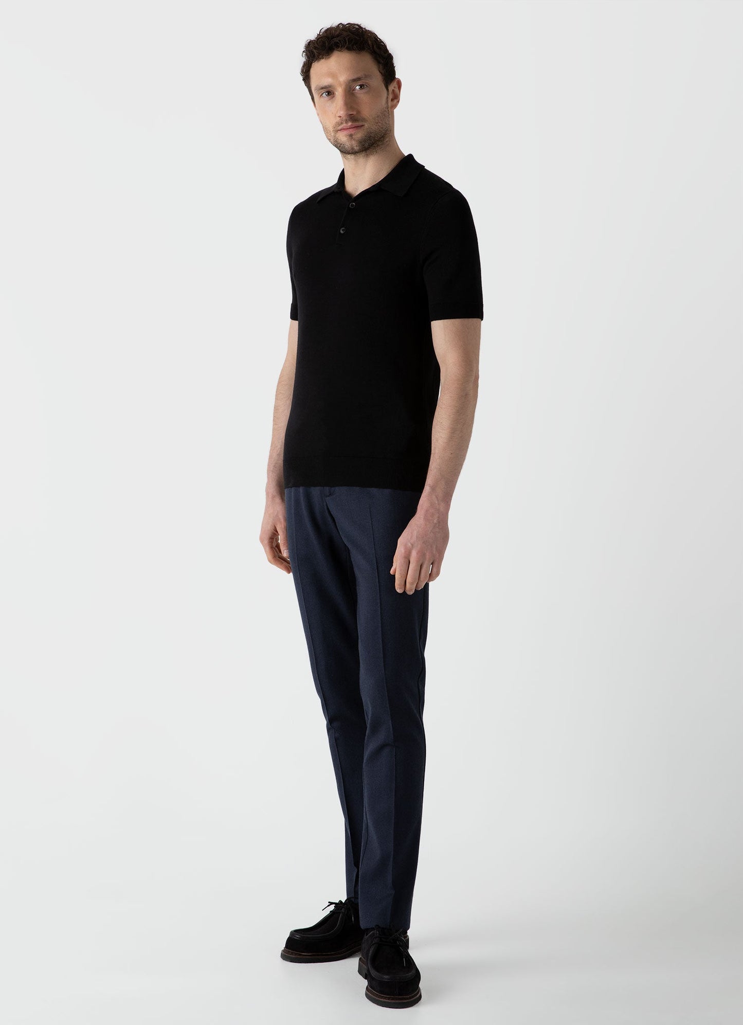 Mens Wool Trouser In Navy Melange Mtrs3062 Buag