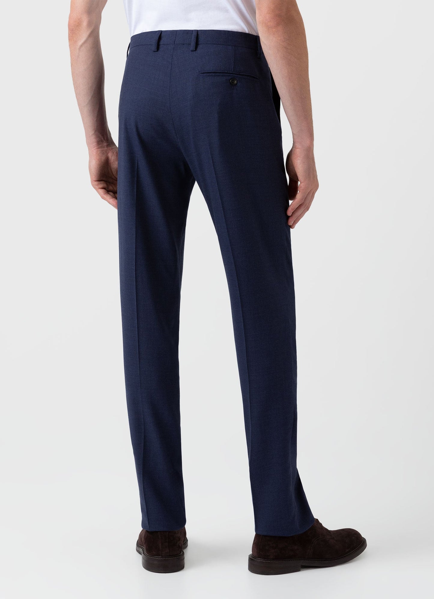 Men S Slim Fit Wool Trouser In Blue Melange Mtrs3064 Buht