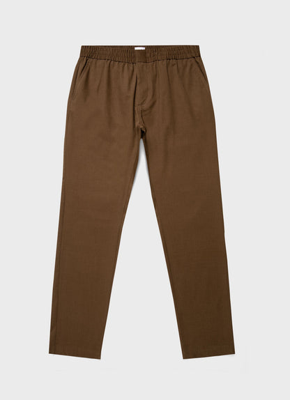 Mens Brushed Cotton Wool Drawstring Trouser In Dark Stone Mtrs3083 Whdc