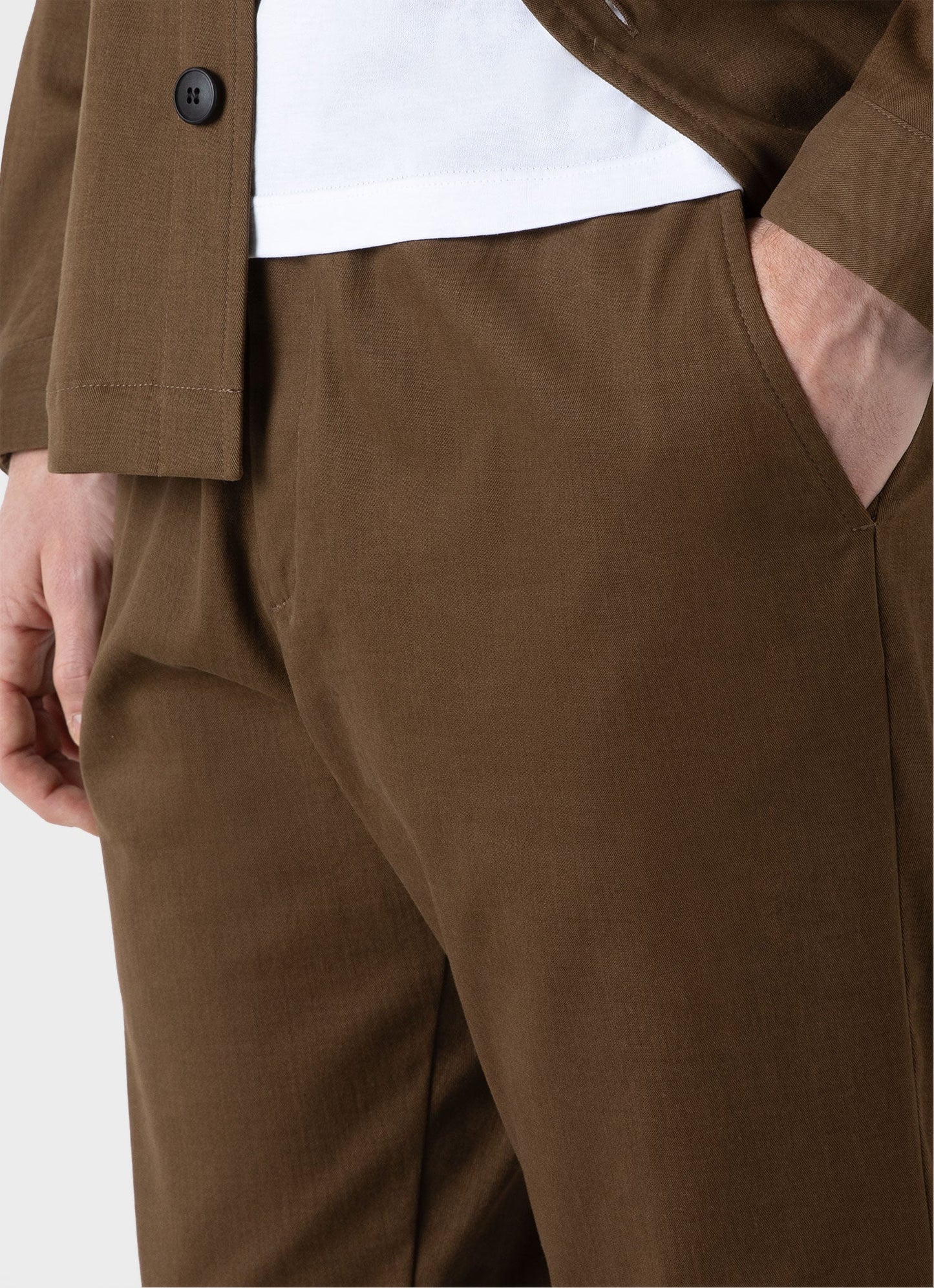 Mens Brushed Cotton Wool Drawstring Trouser In Dark Stone Mtrs3083 Whdc