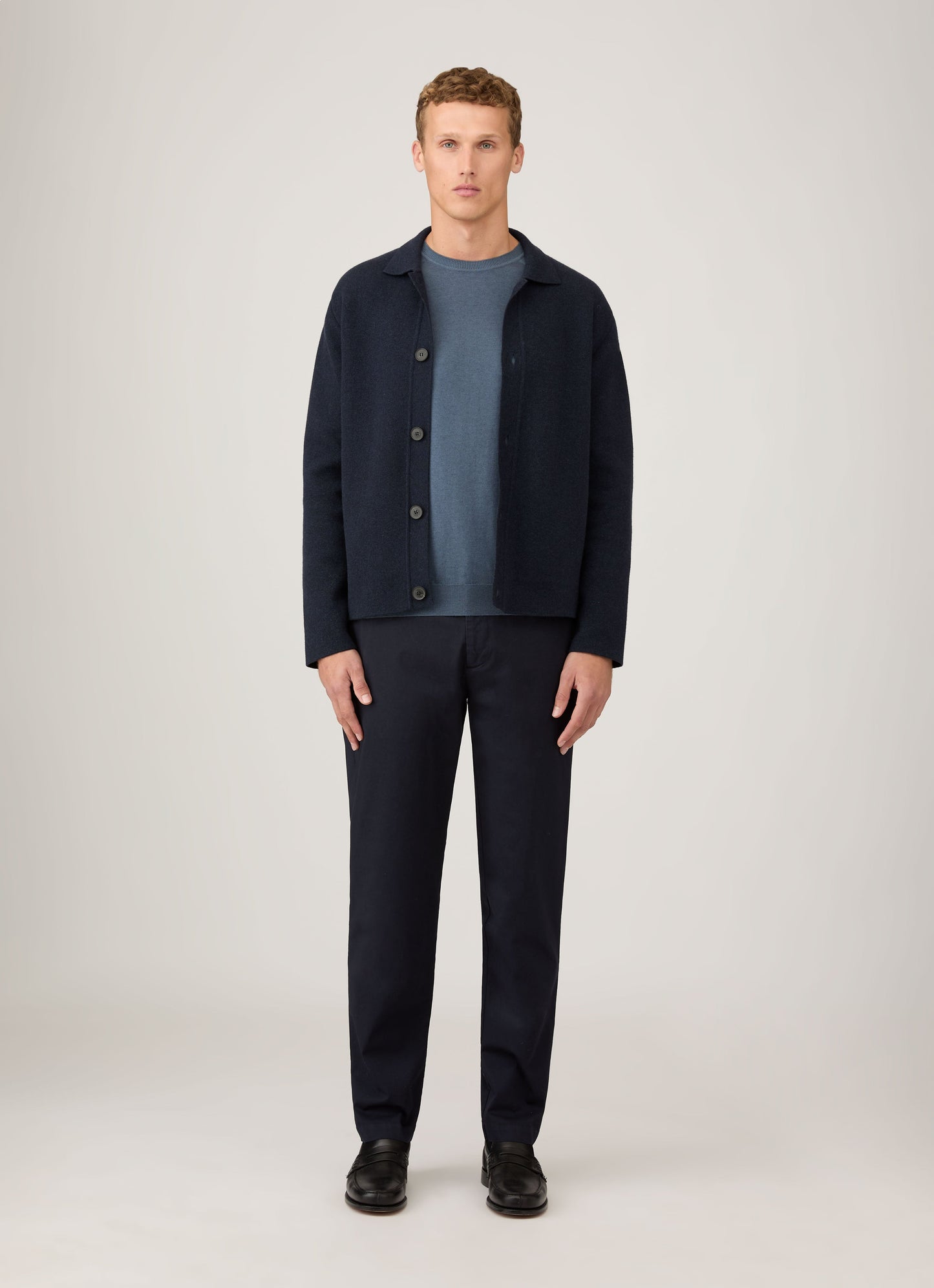 Mens Regular Fit Chino In Navy Mtrs3113 Buaa
