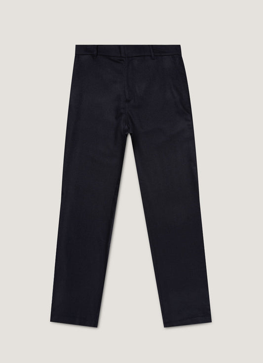 Mens Wool Cashmere Flannel Trouser In Navy Mtrs3125 Buaa