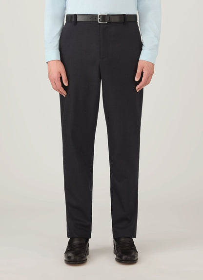 Mens Wool Cashmere Flannel Trouser In Navy Mtrs3125 Buaa
