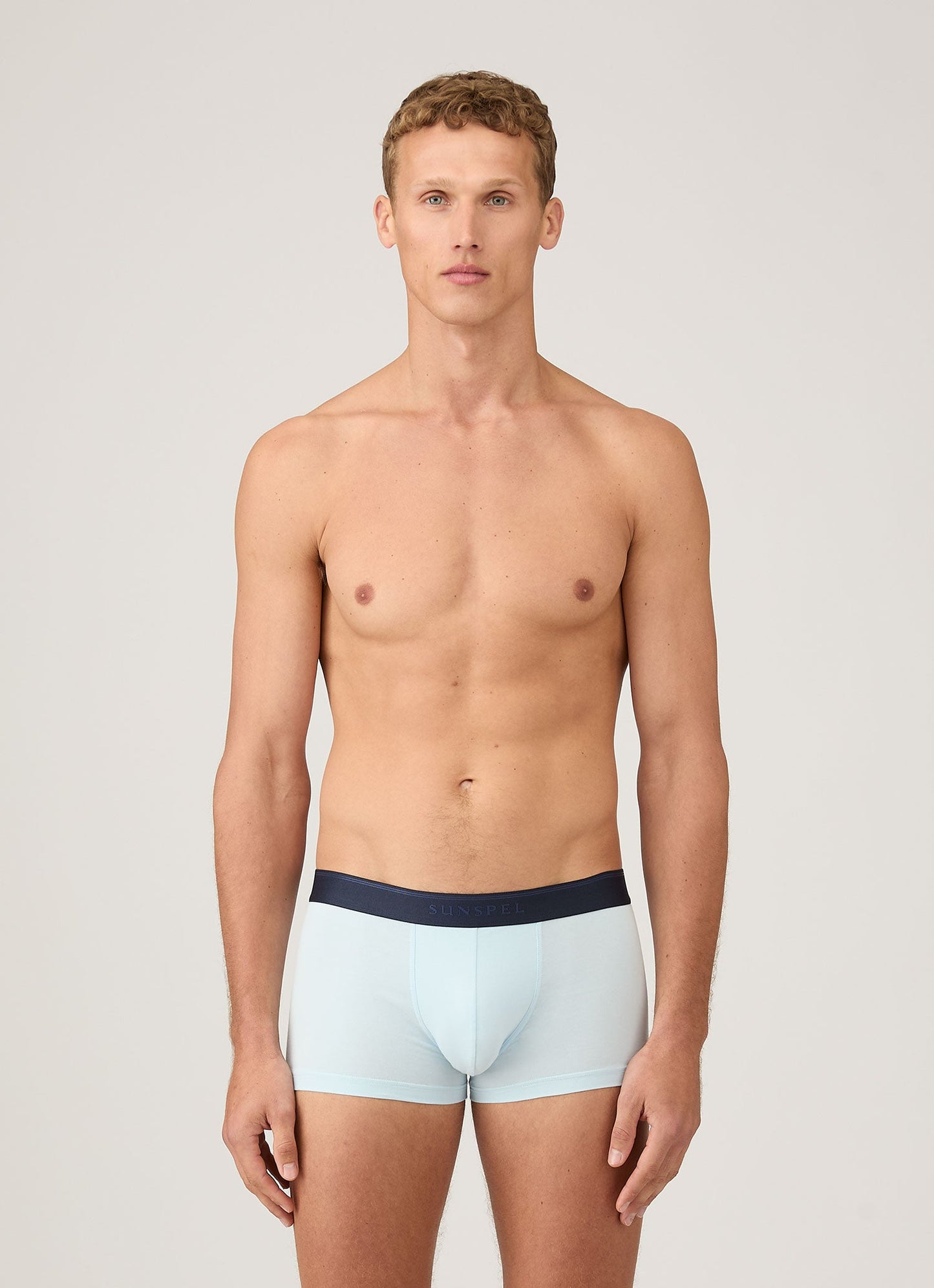Mens Cotton Stretch Trunks In Light Blue Mtru4615 Bugz