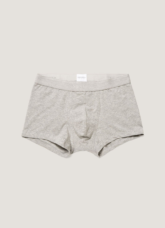 Mens Stretch Cotton Trunks In Grey Melange