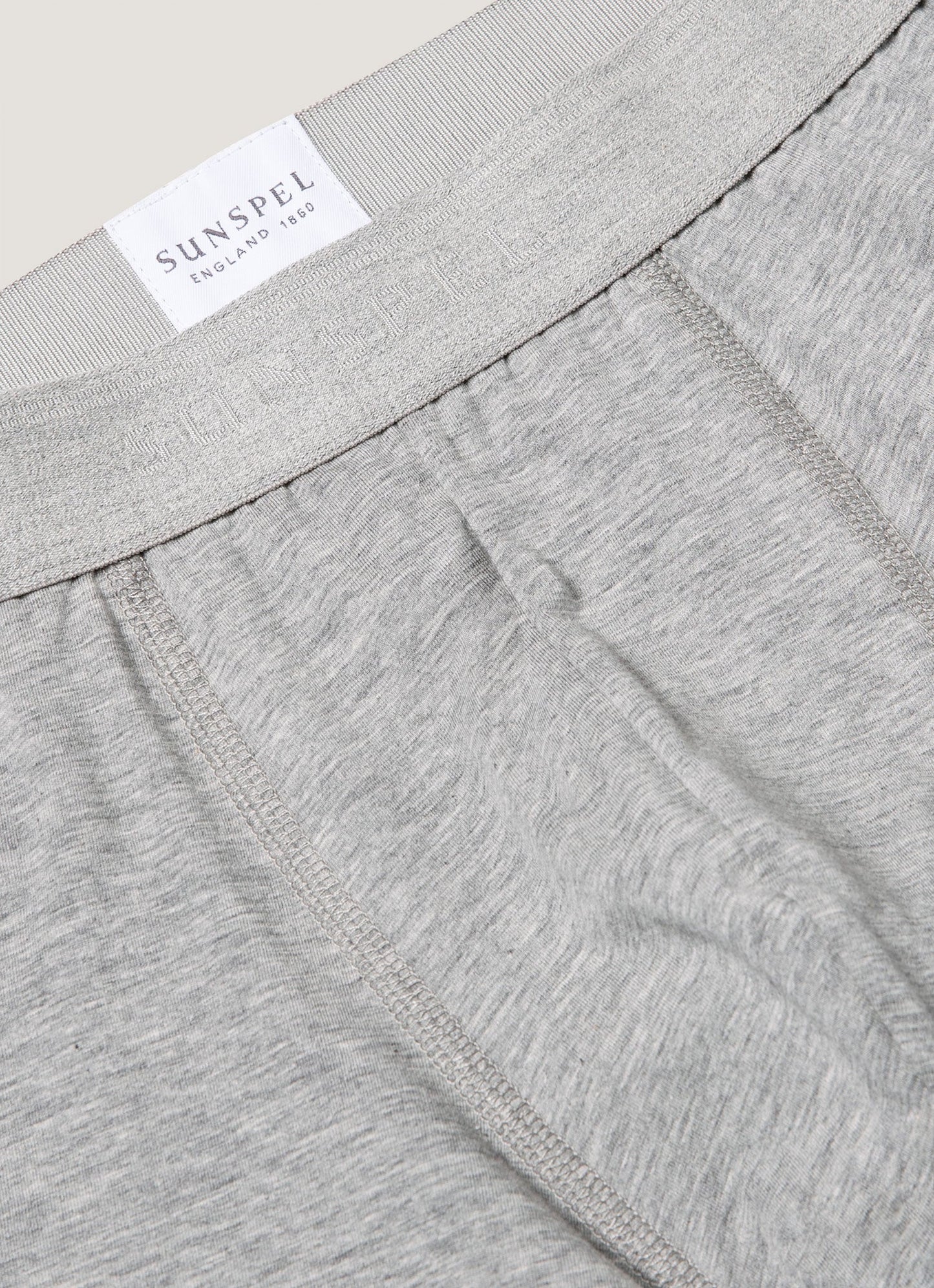 Mens Stretch Cotton Trunks In Grey Melange