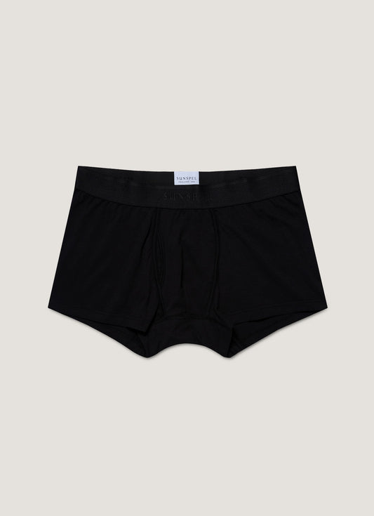 Mens Superfine Cotton Trunks In Black