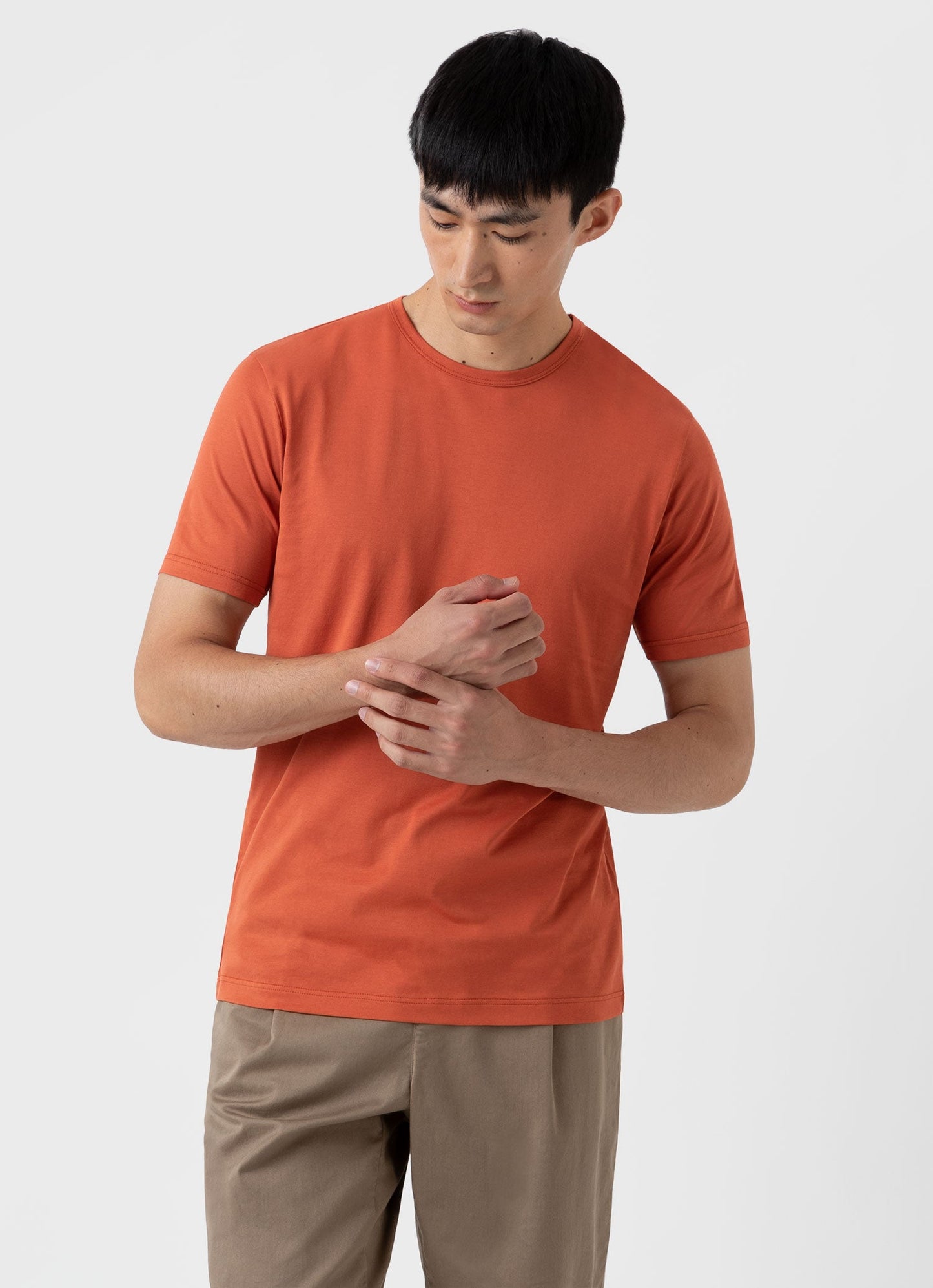 Mens Classic Tshirt In Burnt Sienna Mtsh0001 Orak