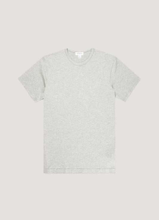 Men S Short Sleeve Crew Neck T Shirt Grey Melange