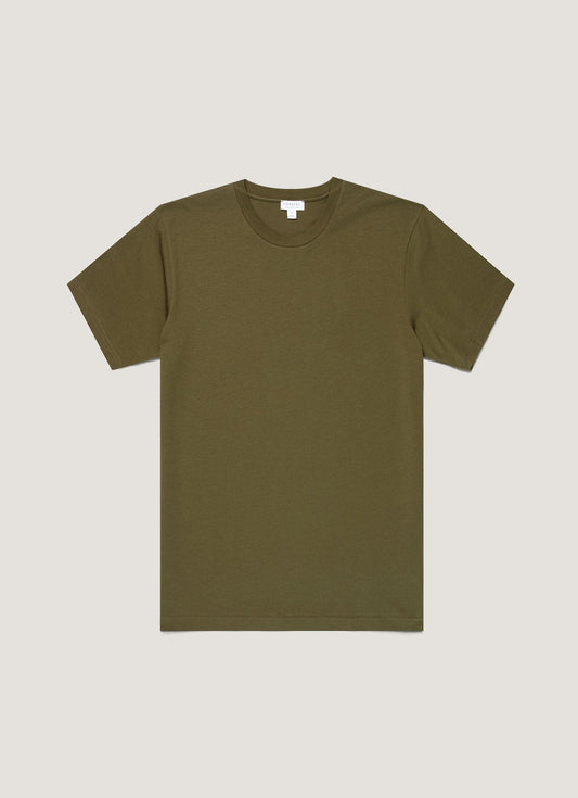 Mens Riviera Midweight Tshirt In Deep Olive Mtsh0007R Gniz