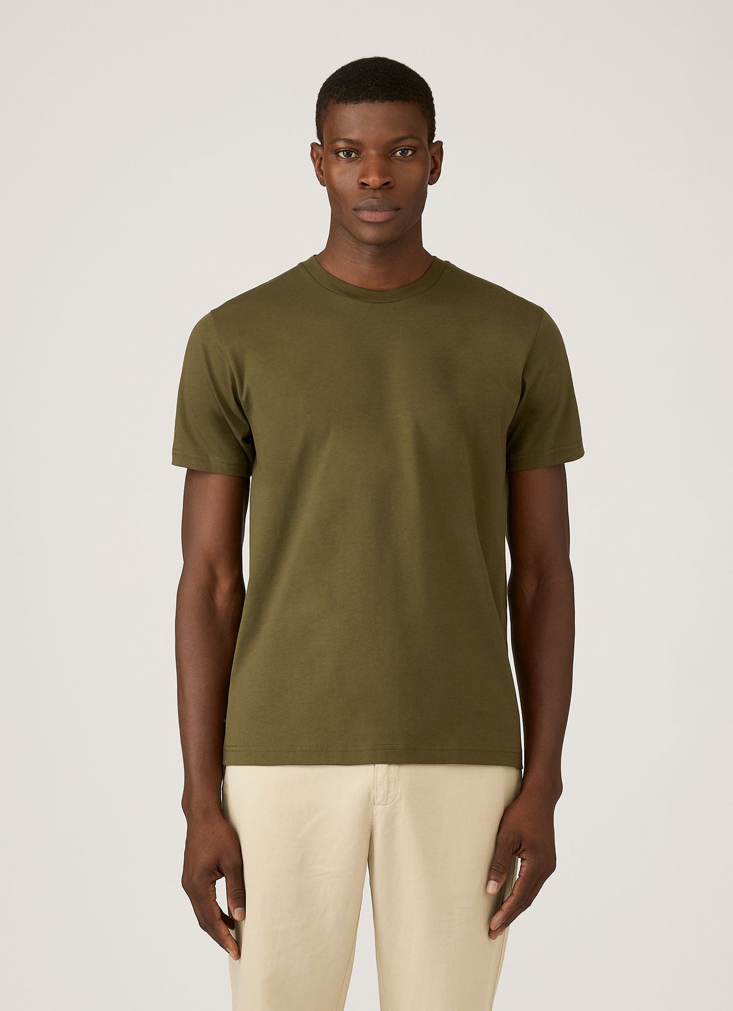 Mens Riviera Midweight Tshirt In Deep Olive Mtsh0007R Gniz
