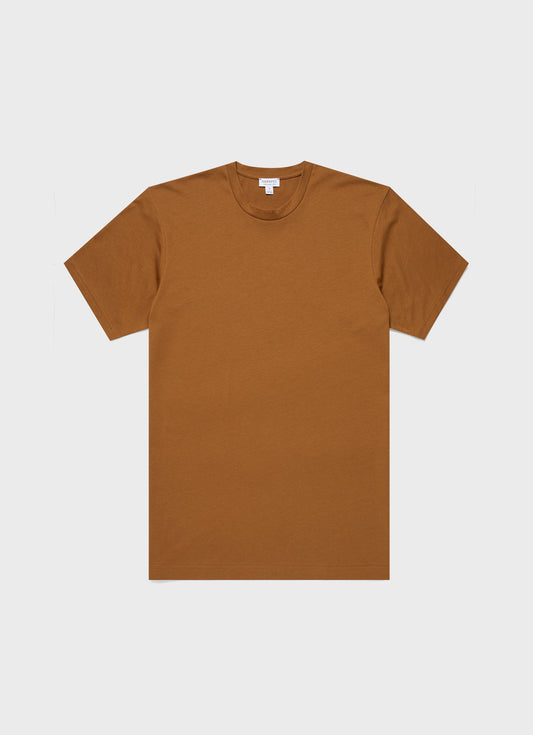 Mens Riviera Midweight Tshirt In Golden Brown Mtsh0007S Brfo