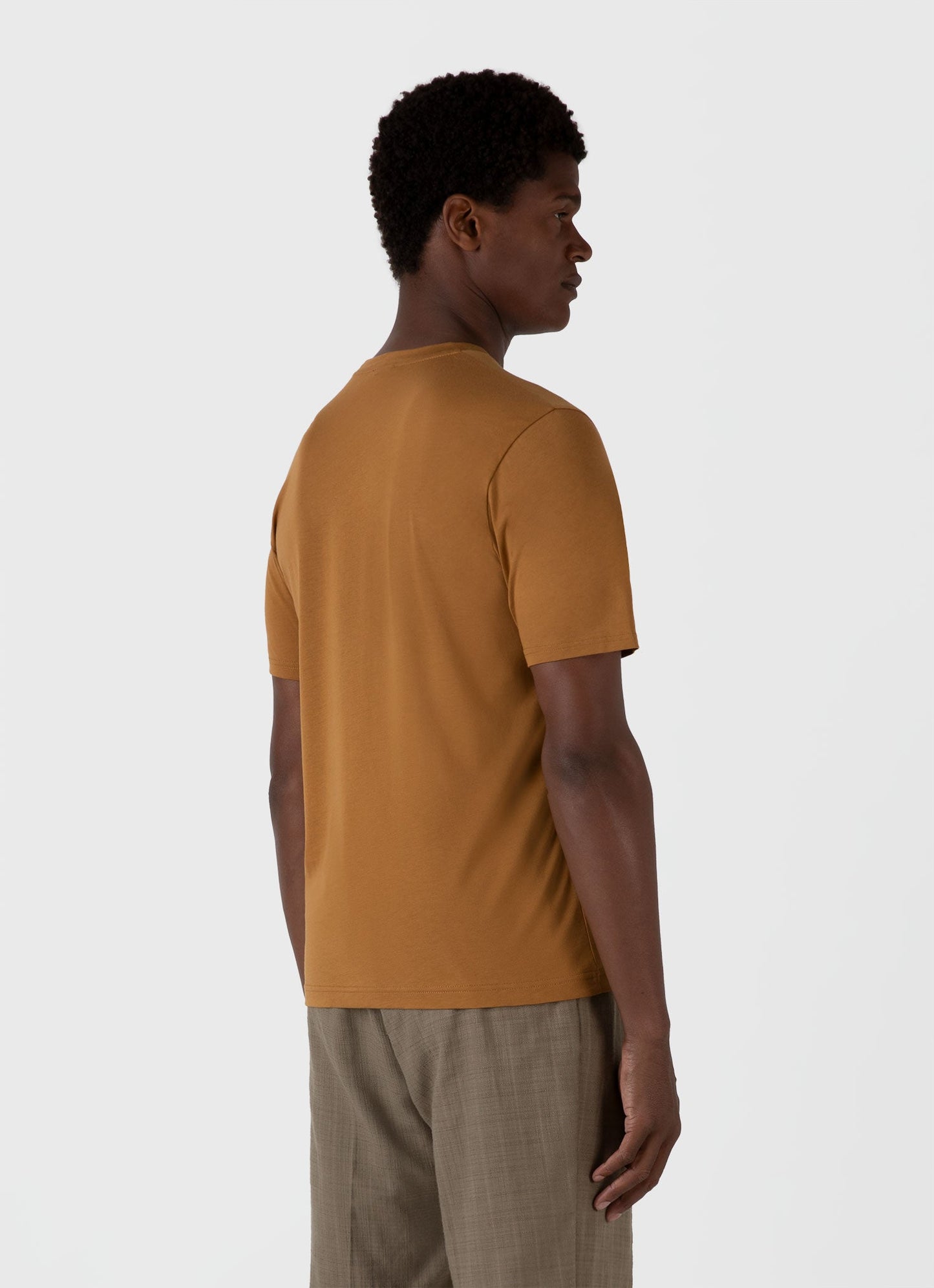 Mens Riviera Midweight Tshirt In Golden Brown Mtsh0007S Brfo
