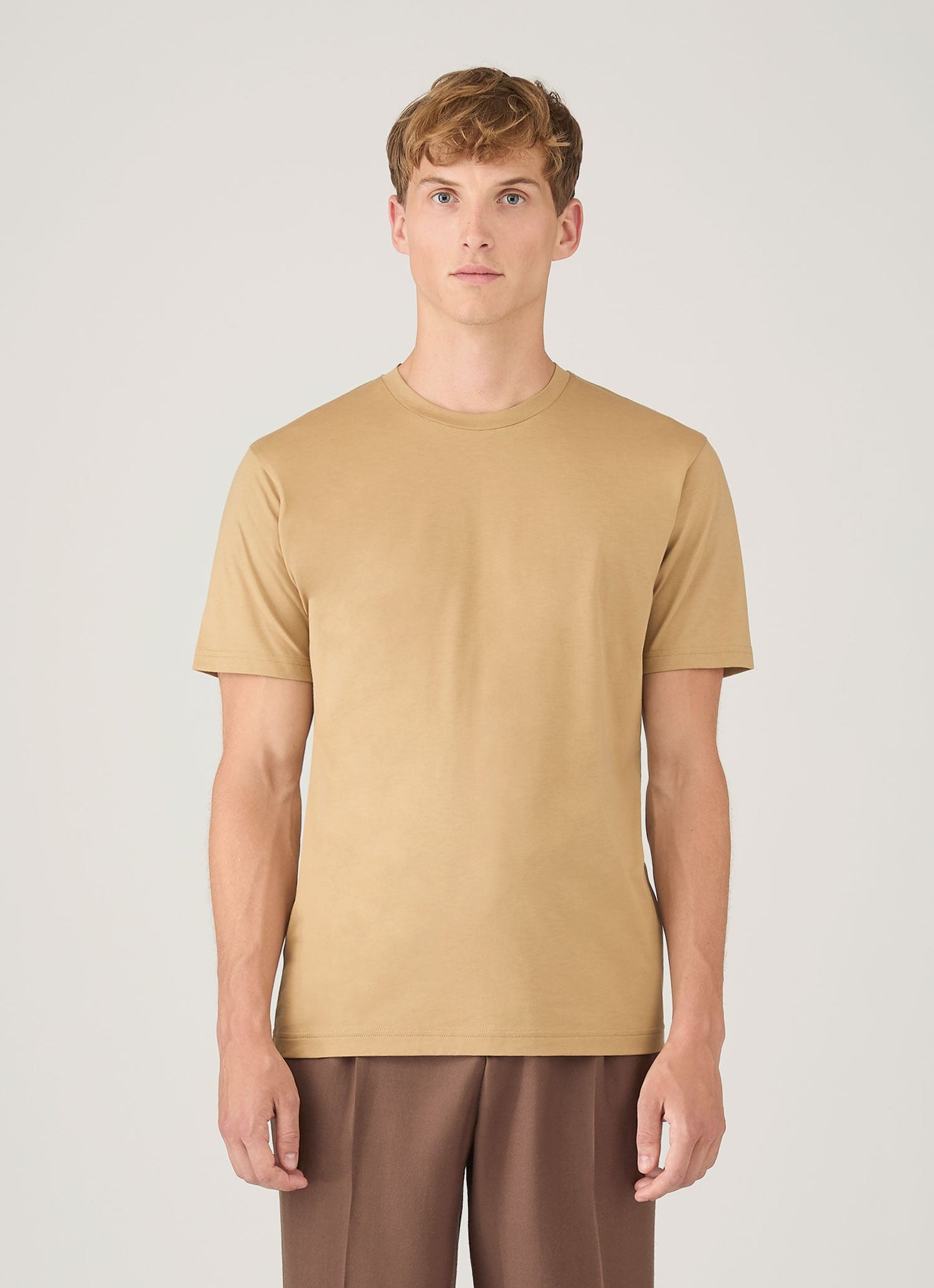 Mens Riviera Midweight Tshirt In Tan Mtsh0007S Brgm