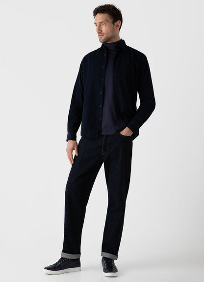 Mens Long Sleeve Roll Neck In Navy