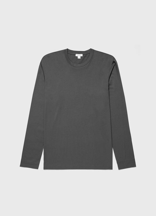 Mens Long Sleeve Riviera Midweight Tshirt In Drill Green Mtsh0136S Gnhv