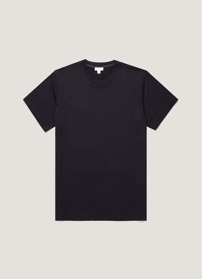 Mens Silk Cotton Tshirt In Black Mtsh0175 Bkaa