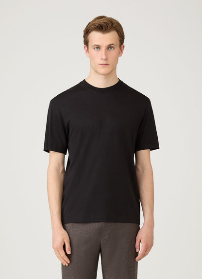 Mens Silk Cotton Tshirt In Black Mtsh0175 Bkaa