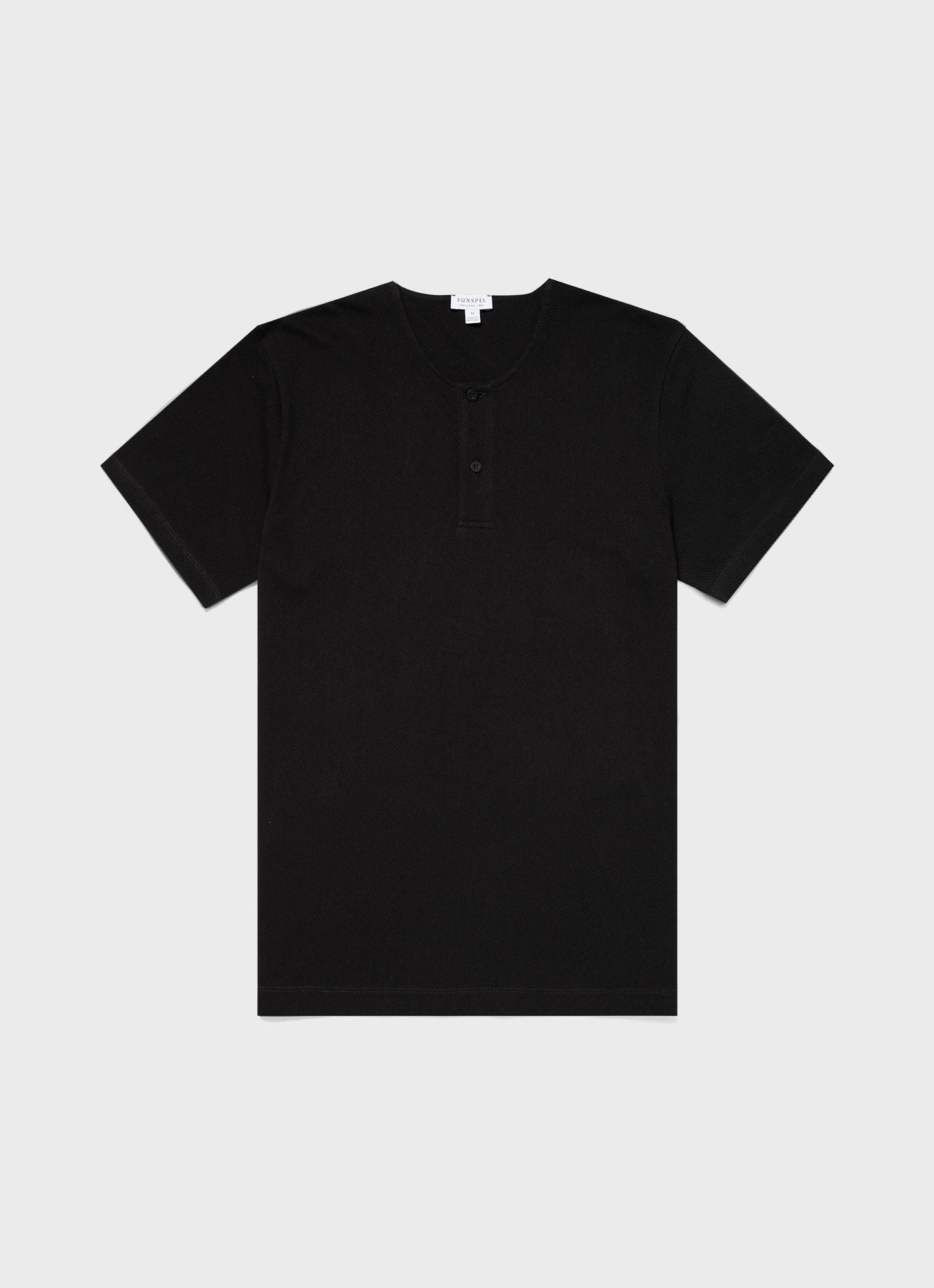 Mens Riviera Henley In Black Mtsh0177 Bkaa