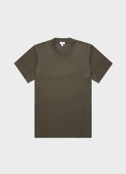 Mens Relaxed Fit Heavyweight Tshirt In Khaki Mtsh0181 Gngy