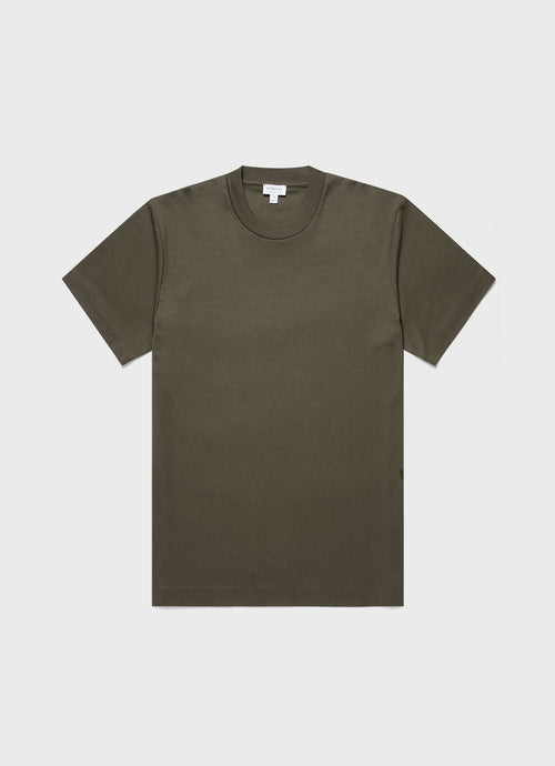 Mens Relaxed Fit Heavyweight Tshirt In Khaki Mtsh0181 Gngy