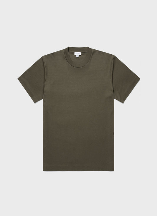 Mens Relaxed Fit Heavyweight Tshirt In Khaki Mtsh0181 Gngy