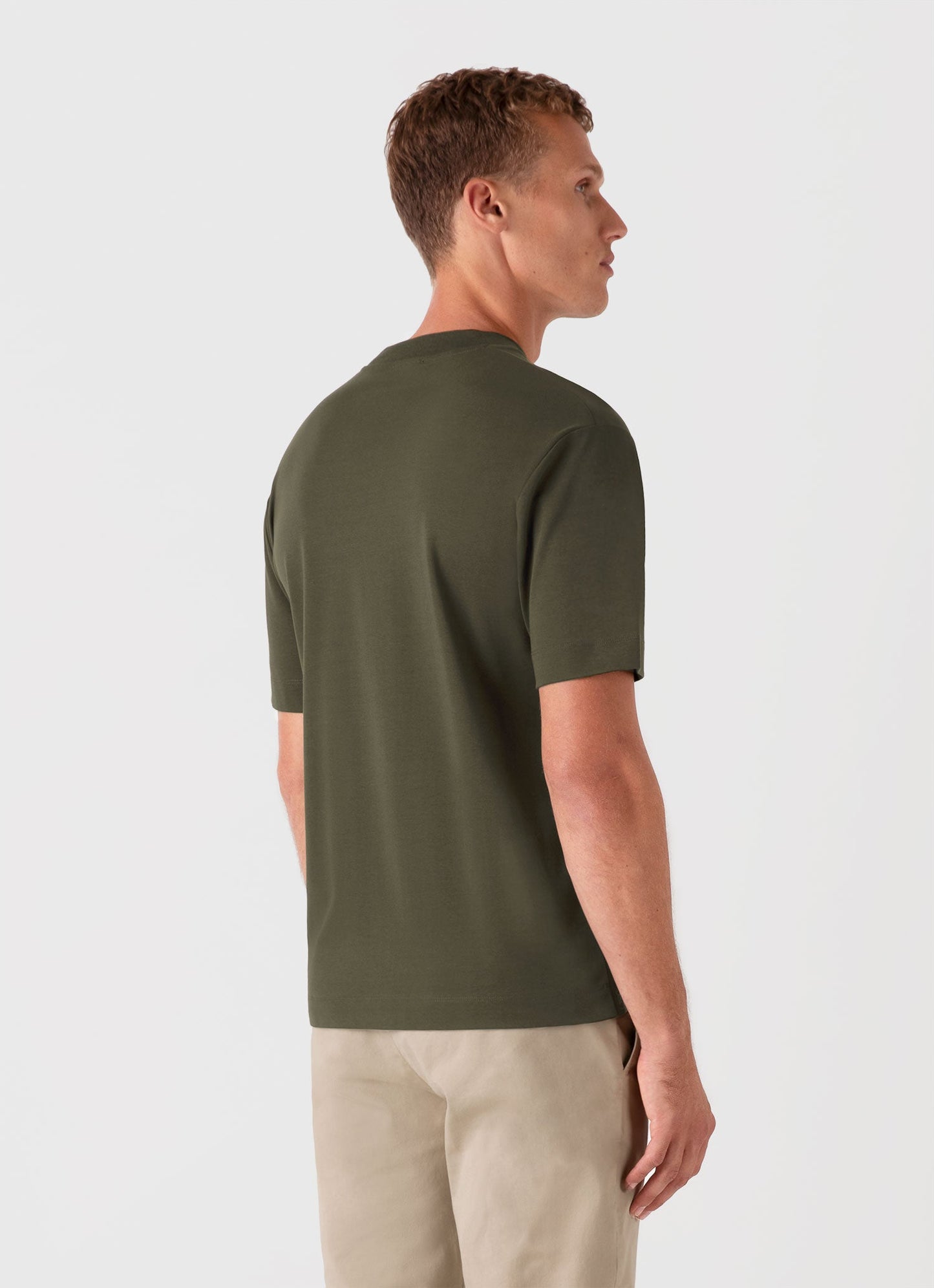 Mens Relaxed Fit Heavyweight Tshirt In Khaki Mtsh0181 Gngy