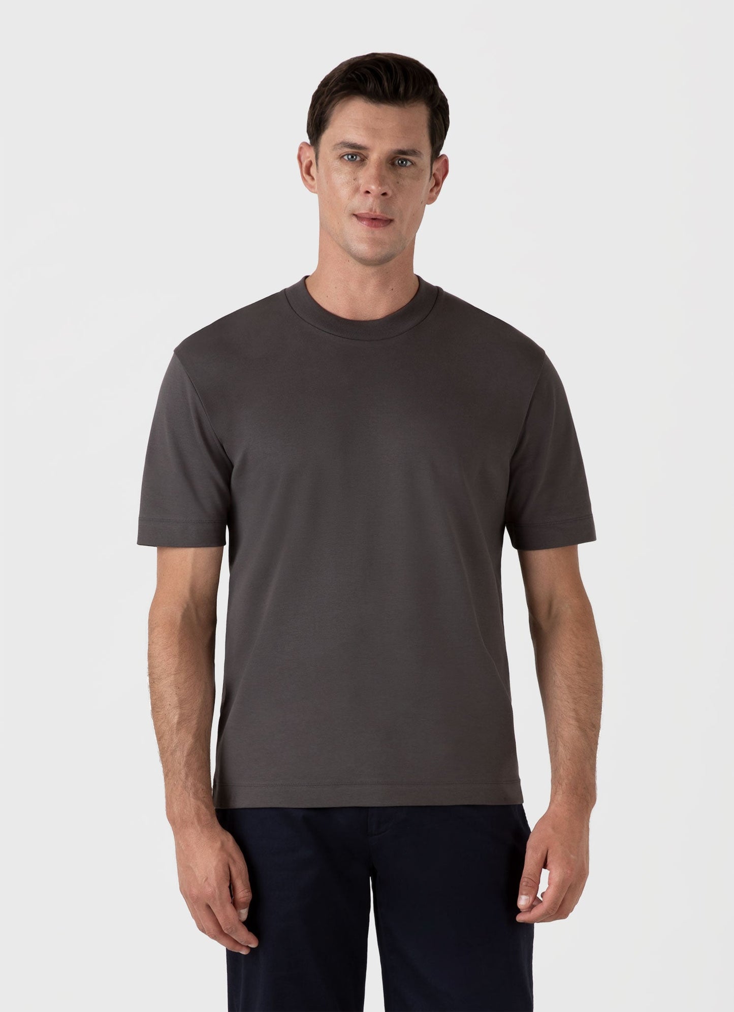 Mens Relaxed Fit Heavyweight Tshirt In Charcoal Mtsh0181 Gyab