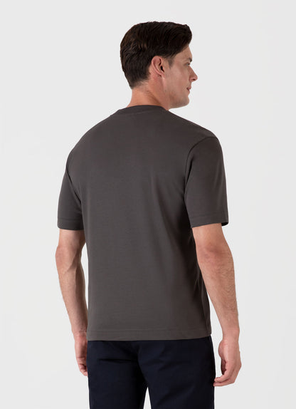 Mens Relaxed Fit Heavyweight Tshirt In Charcoal Mtsh0181 Gyab