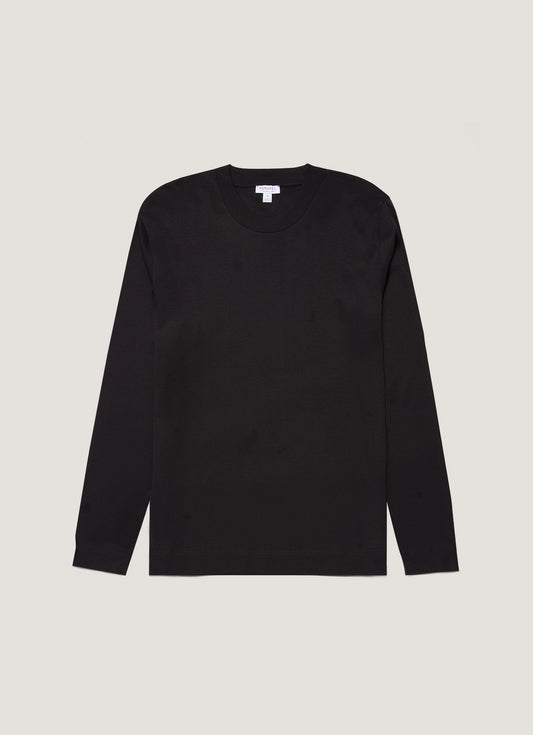 Mens Long Sleeve Heavyweight Tshirt In Black Mtsh0182 Bkaa