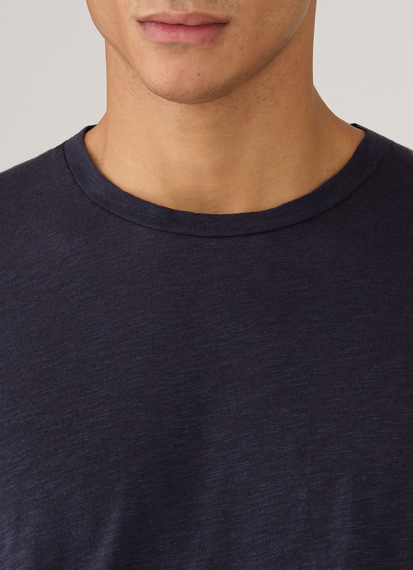 Mens Cotton Linen Tshirt In Navy Mtsh0192 Buaa