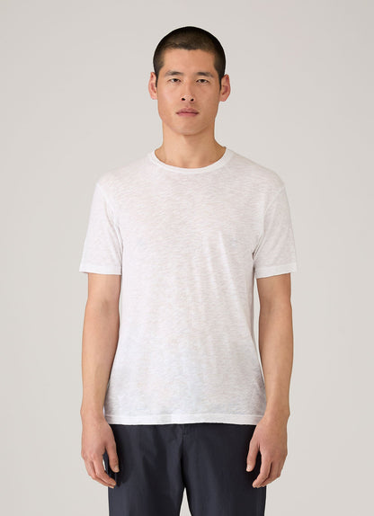 Mens Cotton Linen Tshirt In White Mtsh0192 Whaa