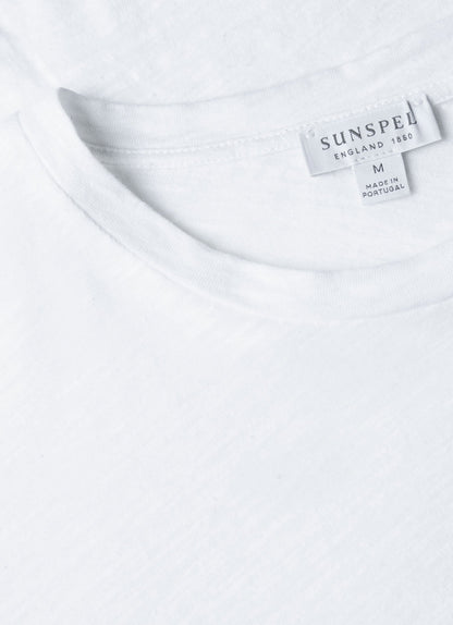 Mens Cotton Linen Tshirt In White Mtsh0192 Whaa