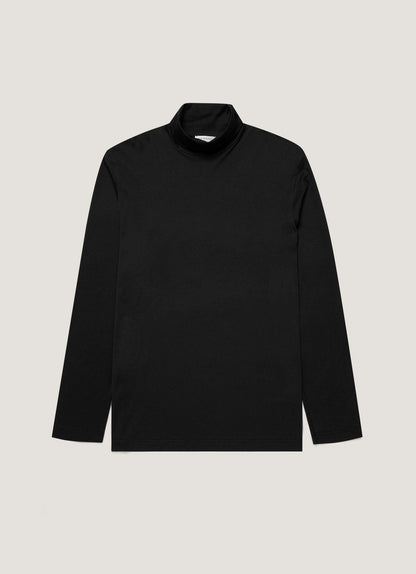 Mens Roll Neck Heavyweight Tshirt In Black Mtsh0196 Bkaa