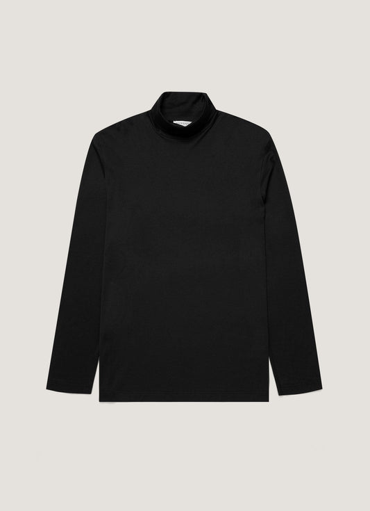 Mens Long Sleeve Roll Neck In Black Mtsh0197 Bkaa