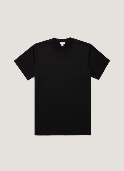 Mens Silk Cotton Cashmere Tshirt In Black Mtsh0203 Bkaa