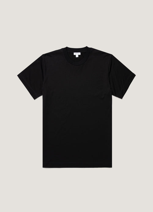 Mens Silk Cotton Cashmere Tshirt In Black Mtsh0203 Bkaa