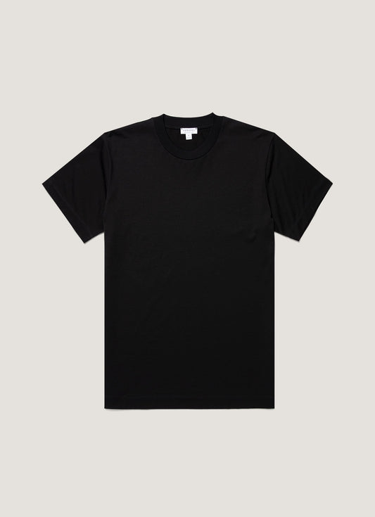 Mens Silk Cotton Cashmere Tshirt In Black Mtsh0203 Bkaa