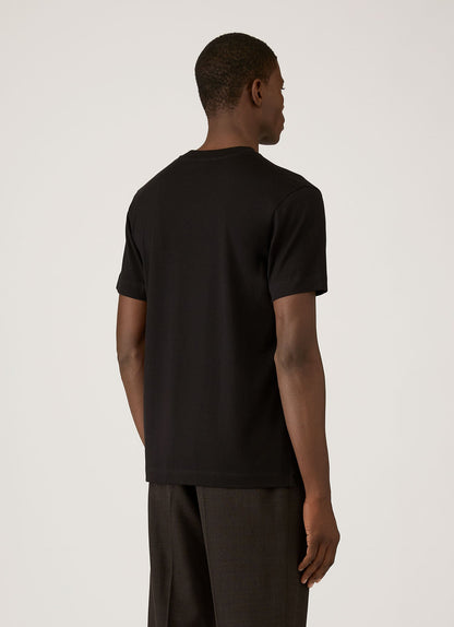 Mens Silk Cotton Cashmere Tshirt In Black Mtsh0203 Bkaa