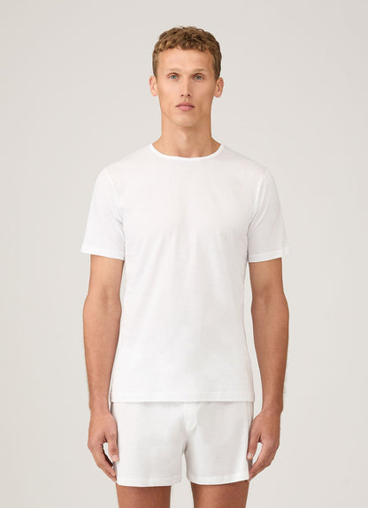 Mens Superfine Cotton Underwear T Shirt In White Mtsh4001 Whaa