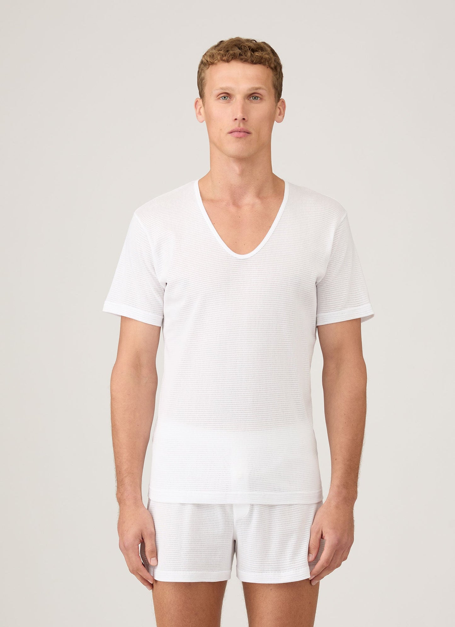 Q14 Cellular Low V Neck T Shirt
