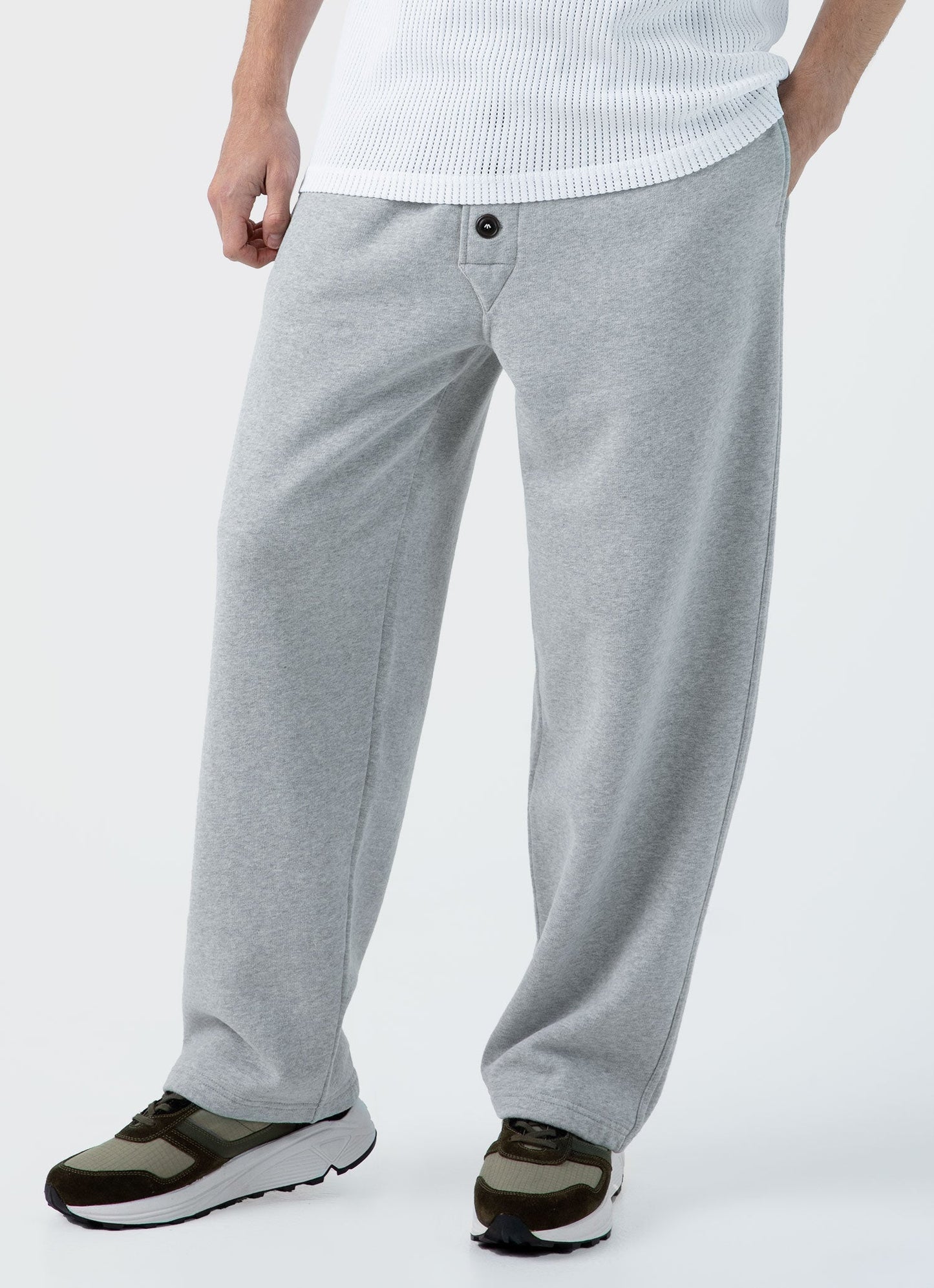 Mens Nigel Cabourn Sweatpant In Light Grey Melange Ncmtrs1580 Gybr