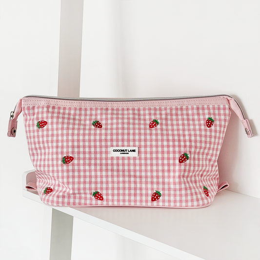 Expandable Makeup Bag - Strawberry Picnic