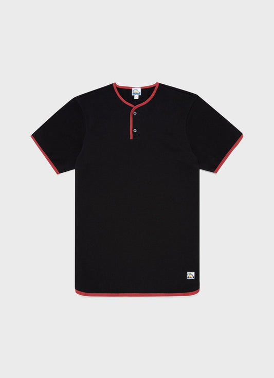 Mens Paul Weller College Henley In Black