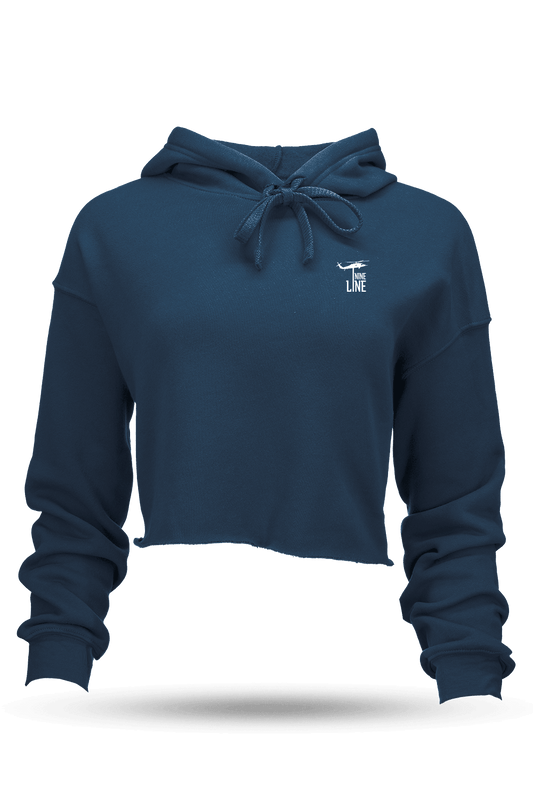 Small Dropline Logo - Women's Cropped Hoodie