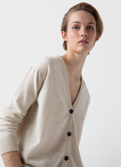 Womens Cashmere Cardigan In Natural Ecru Wcar8151U Whgs
