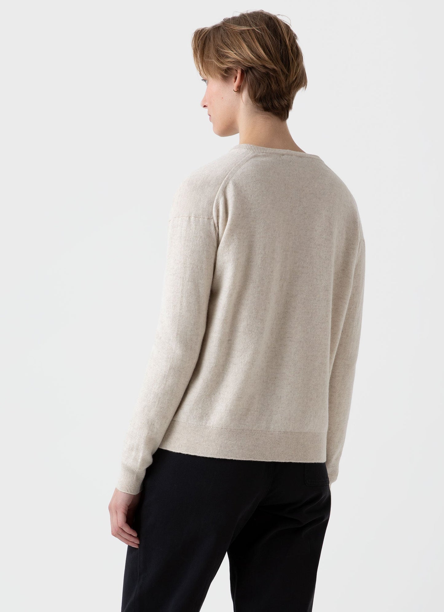 Womens Cashmere Cardigan In Natural Ecru Wcar8151U Whgs