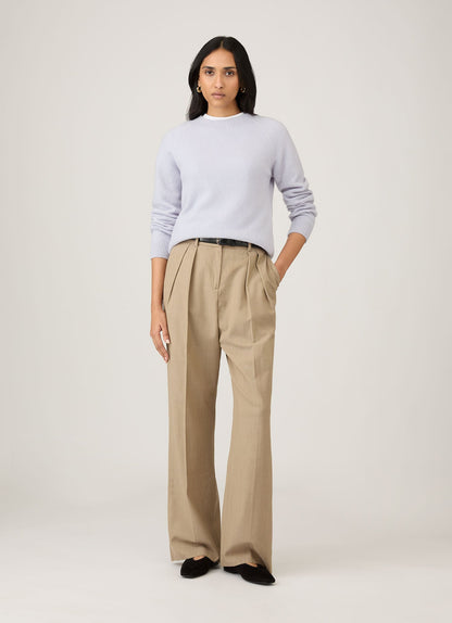 Womens Lambswool Crew Neck Jumper In Ice Blue Wjum8073 Buge