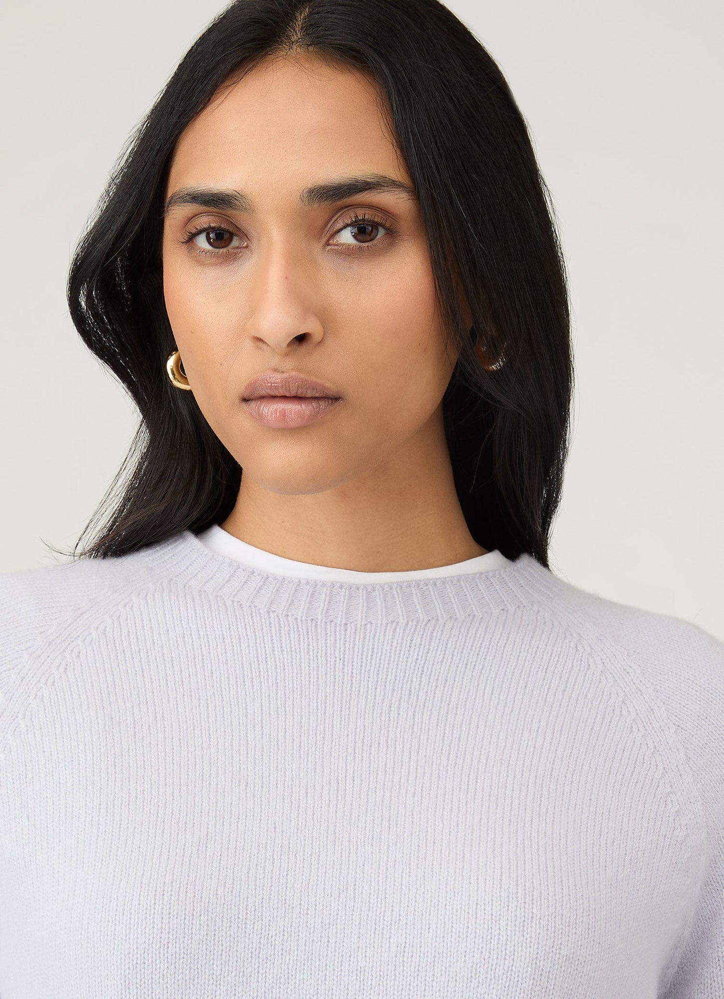 Womens Lambswool Crew Neck Jumper In Ice Blue Wjum8073 Buge
